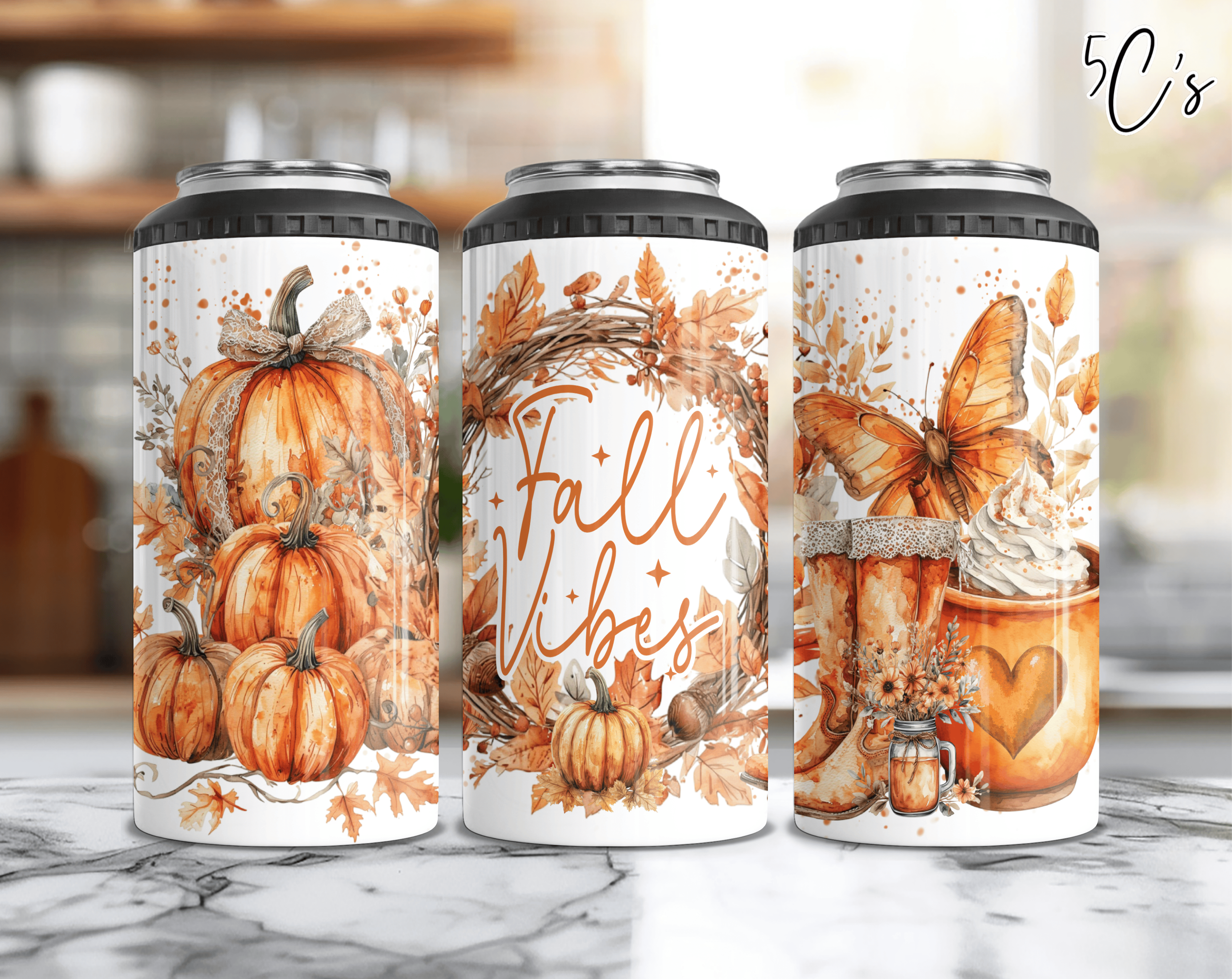 Fall Vibes Can Cooler